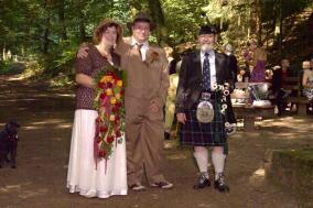 Brautpaar und Weddingpiper